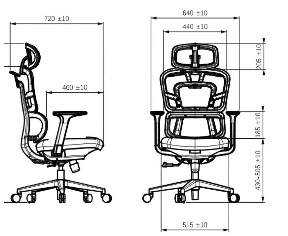 Cadeira de escritório ergonômica de dorso duplo ajustável de dorso médio para mobiliário de escritório moderno