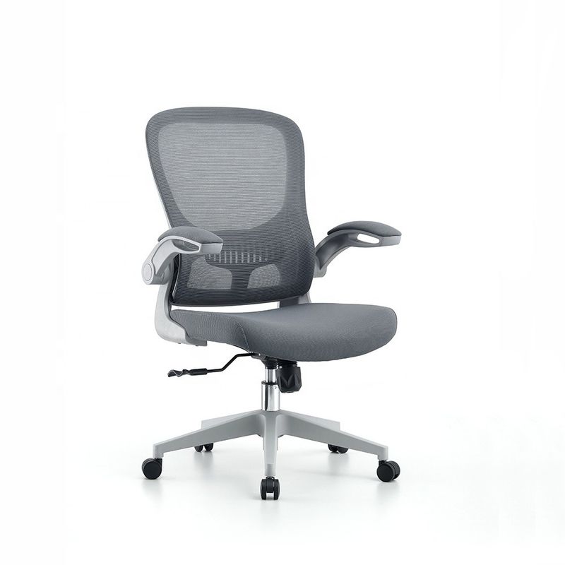 Cadeira de escritório ergonômica de espuma executiva giratória de malha cinzenta ajustável para casa/hotel/escola