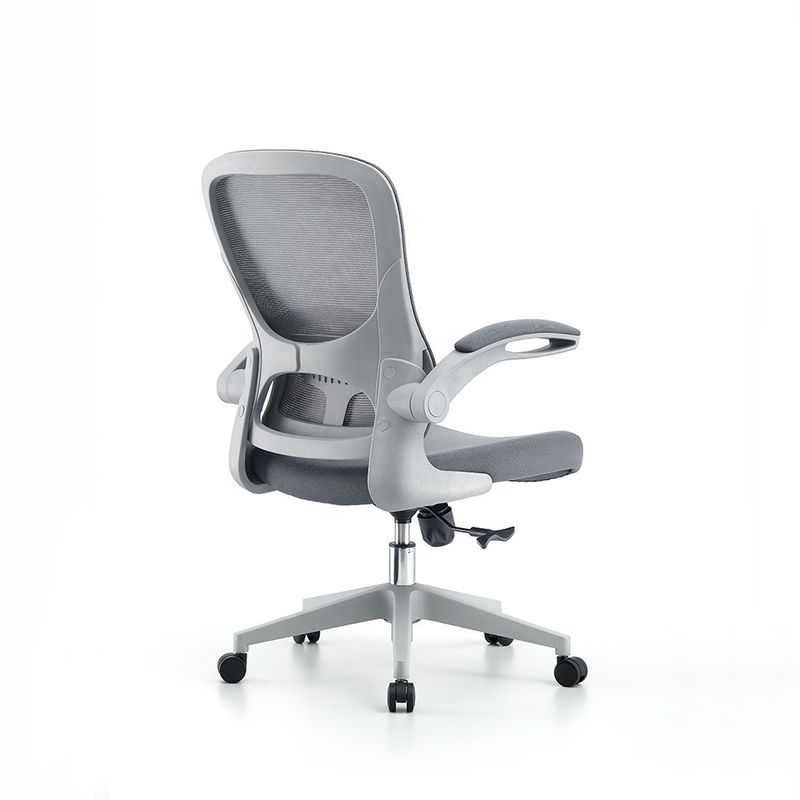 Cadeira de escritório ergonômica de espuma executiva giratória de malha cinzenta ajustável para casa/hotel/escola