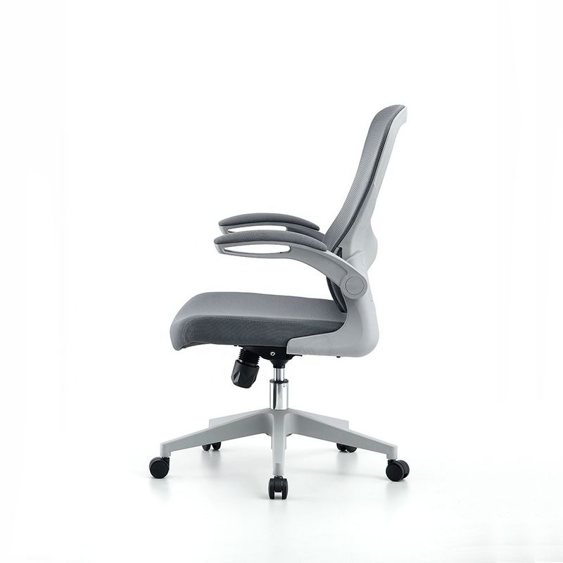Cadeira de escritório ergonômica de espuma executiva giratória de malha cinzenta ajustável para casa/hotel/escola