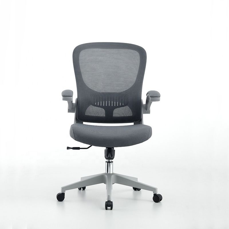 Cadeira de escritório ergonômica de espuma executiva giratória de malha cinzenta ajustável para casa/hotel/escola