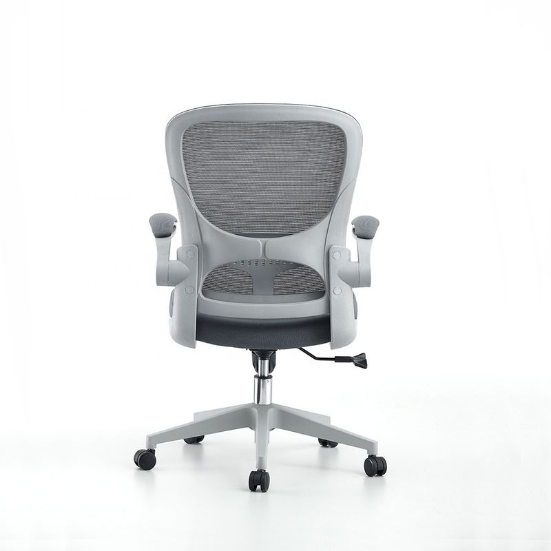 Cadeira de escritório ergonômica de espuma executiva giratória de malha cinzenta ajustável para casa/hotel/escola