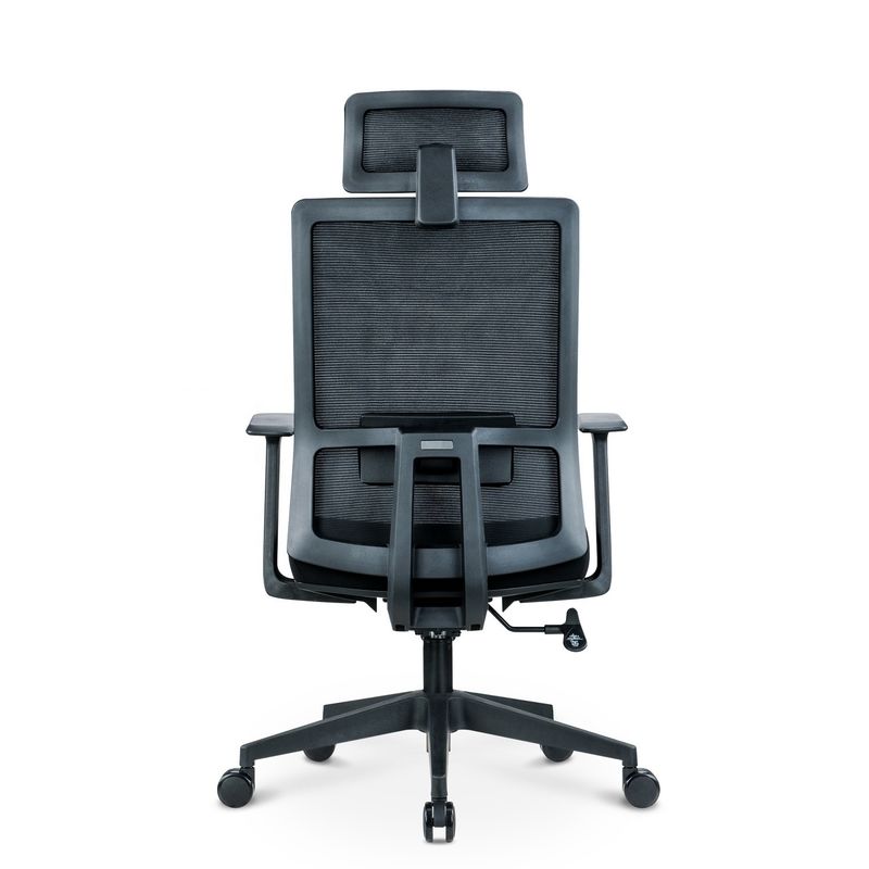Cadeira giratória preta ergonômica de altura ajustável com suporte de costas e cabeça OEM ODM