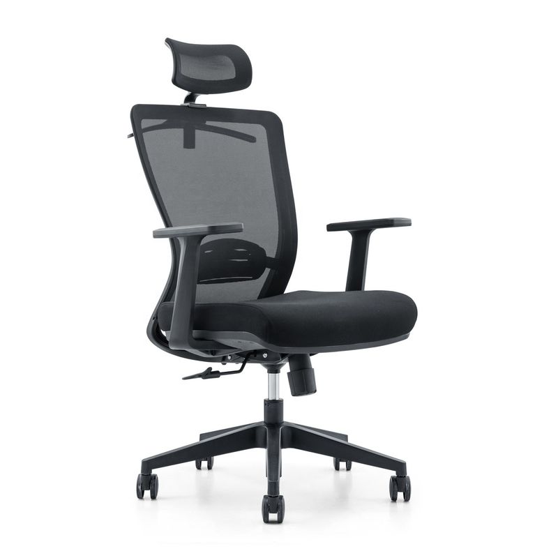 650*690*1150-1250mm Cadeira de escritório de luxo ajustável com tecido de malha e apoio de braço fixo