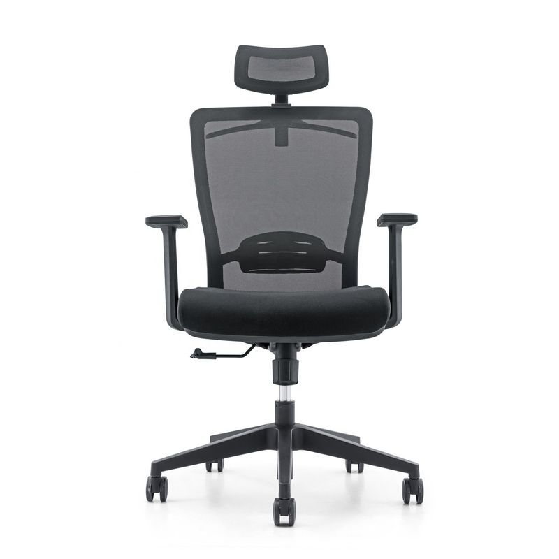 650*690*1150-1250mm Cadeira de escritório de luxo ajustável com tecido de malha e apoio de braço fixo