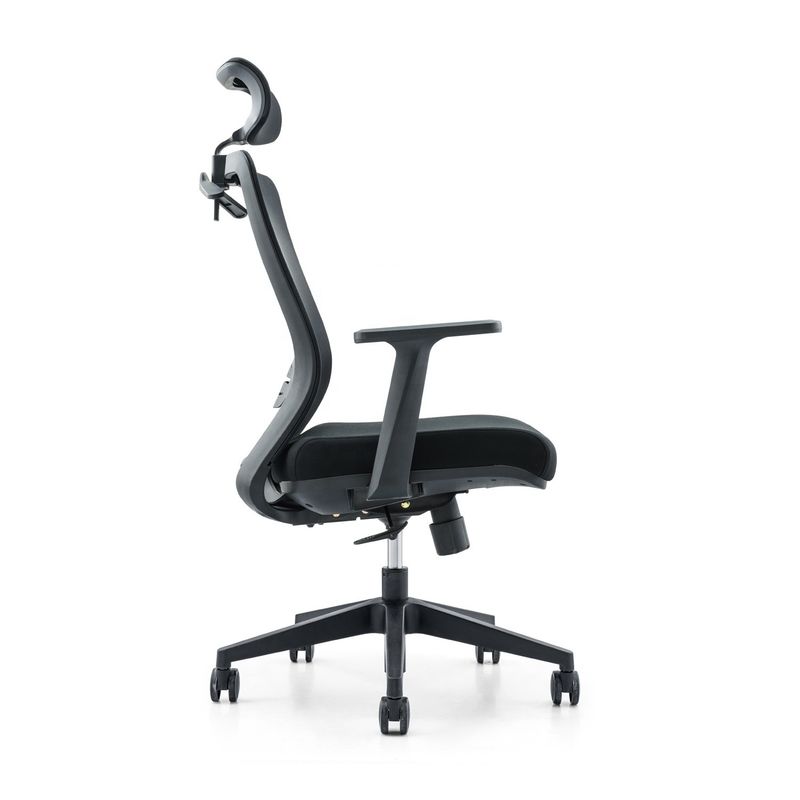 650*690*1150-1250mm Cadeira de escritório de luxo ajustável com tecido de malha e apoio de braço fixo