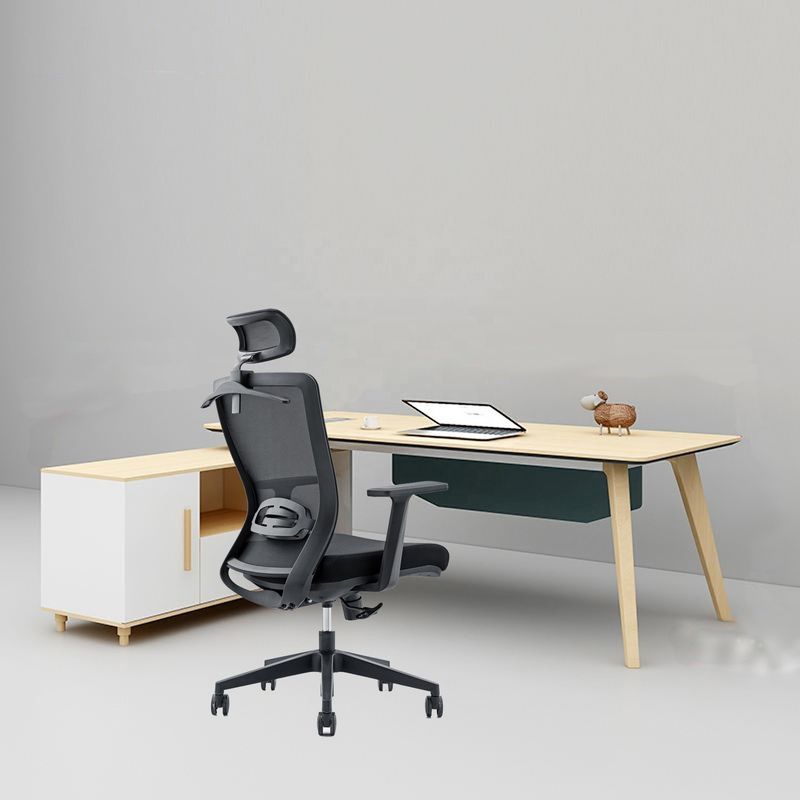 650*690*1150-1250mm Cadeira de escritório de luxo ajustável com tecido de malha e apoio de braço fixo