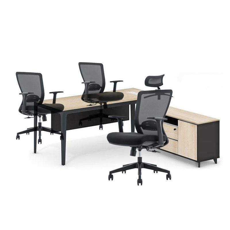 650*690*1150-1250mm Cadeira de escritório de luxo ajustável com tecido de malha e apoio de braço fixo