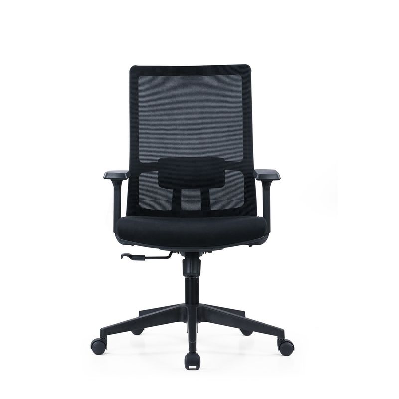 Cadeira de computador de escritório giratória ergonômica de braço 2D com suporte lombar e tecido de malha