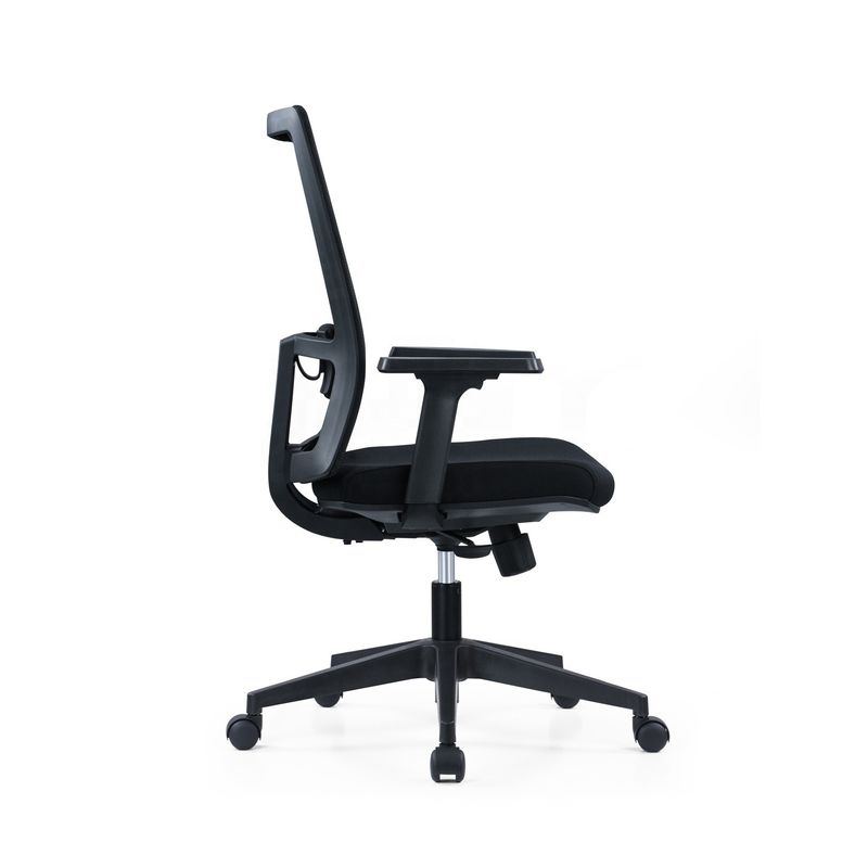 Cadeira de computador de escritório giratória ergonômica de braço 2D com suporte lombar e tecido de malha