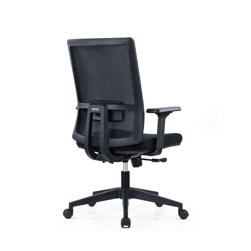Cadeira de computador de escritório giratória ergonômica de braço 2D com suporte lombar e tecido de malha
