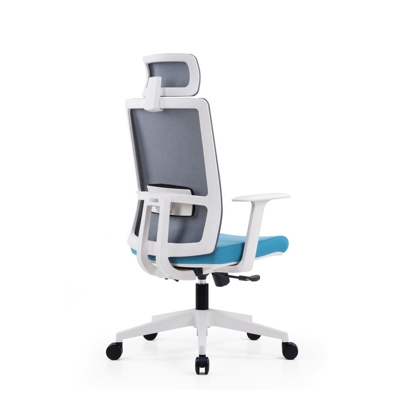 Moderno Design Quadro de Ferro Alto Volte Branco Rede Cadeira giratória de escritório para mobília Foshan