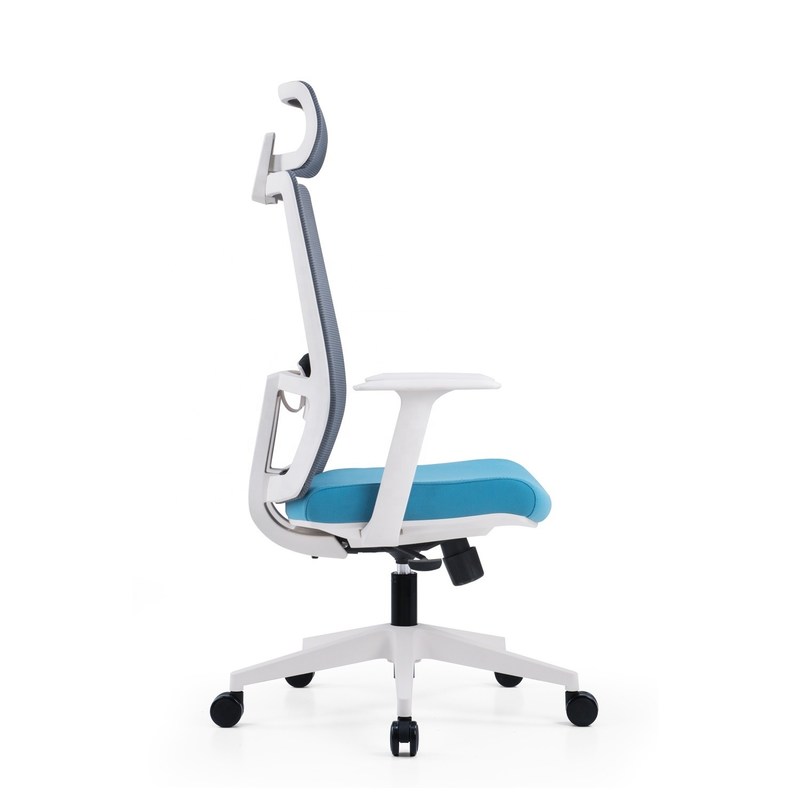 Moderno Design Quadro de Ferro Alto Volte Branco Rede Cadeira giratória de escritório para mobília Foshan