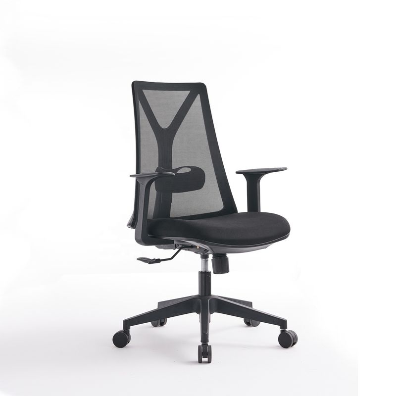 Cadeira de computador de escritório de aço inoxidável de tipo metal com suporte lombar e design giratório