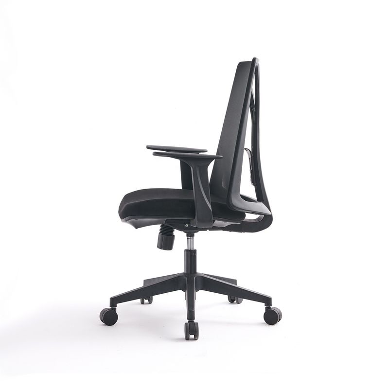 Cadeira de computador de escritório de aço inoxidável de tipo metal com suporte lombar e design giratório