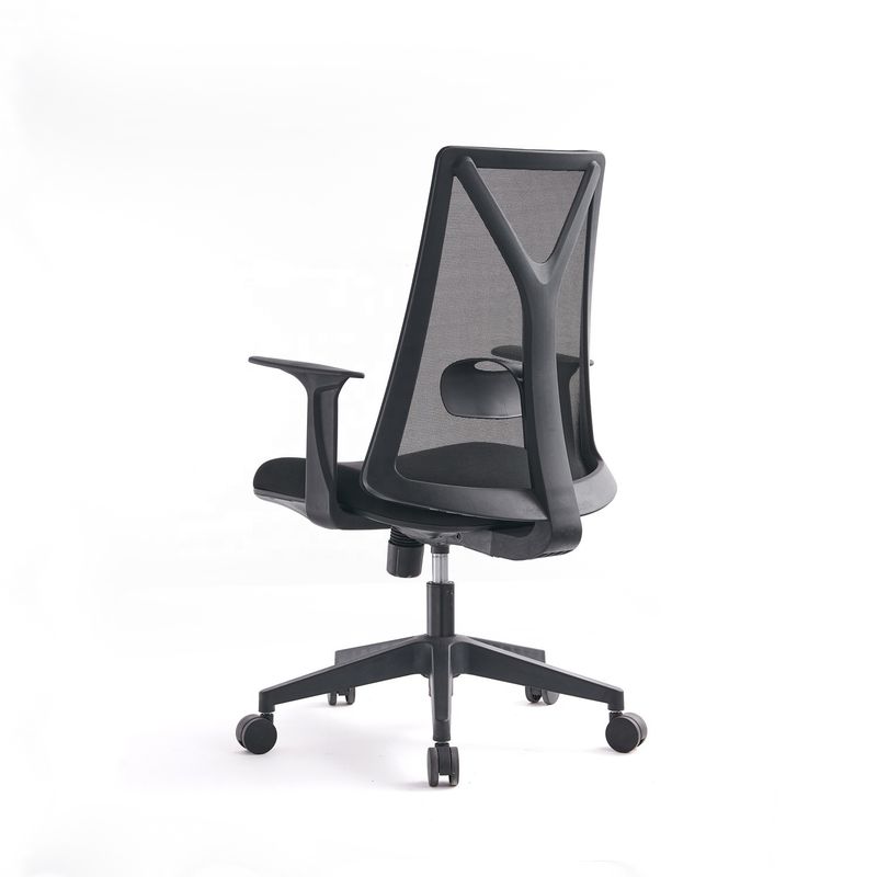 Cadeira de computador de escritório de aço inoxidável de tipo metal com suporte lombar e design giratório