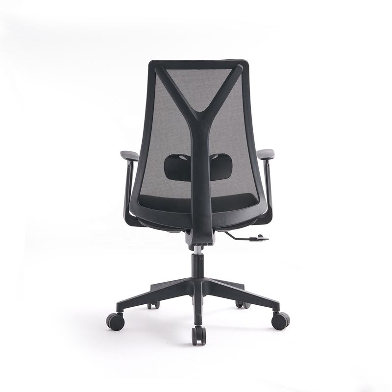 Cadeira de computador de escritório de aço inoxidável de tipo metal com suporte lombar e design giratório