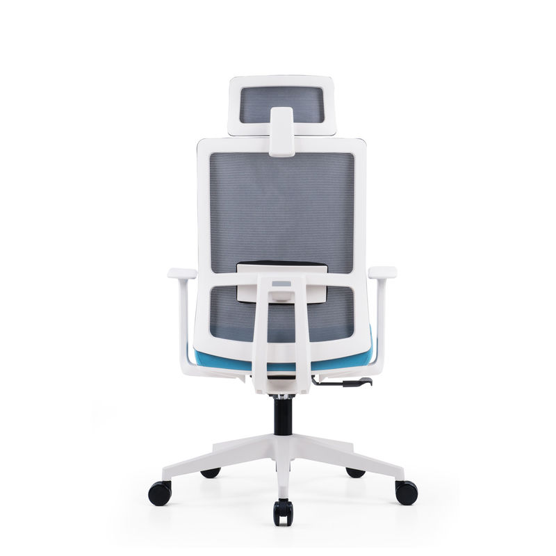 Mesa de escritório de tecido giratório cadeira de gerente branca com enxaguante 580*640*1150-1250mm