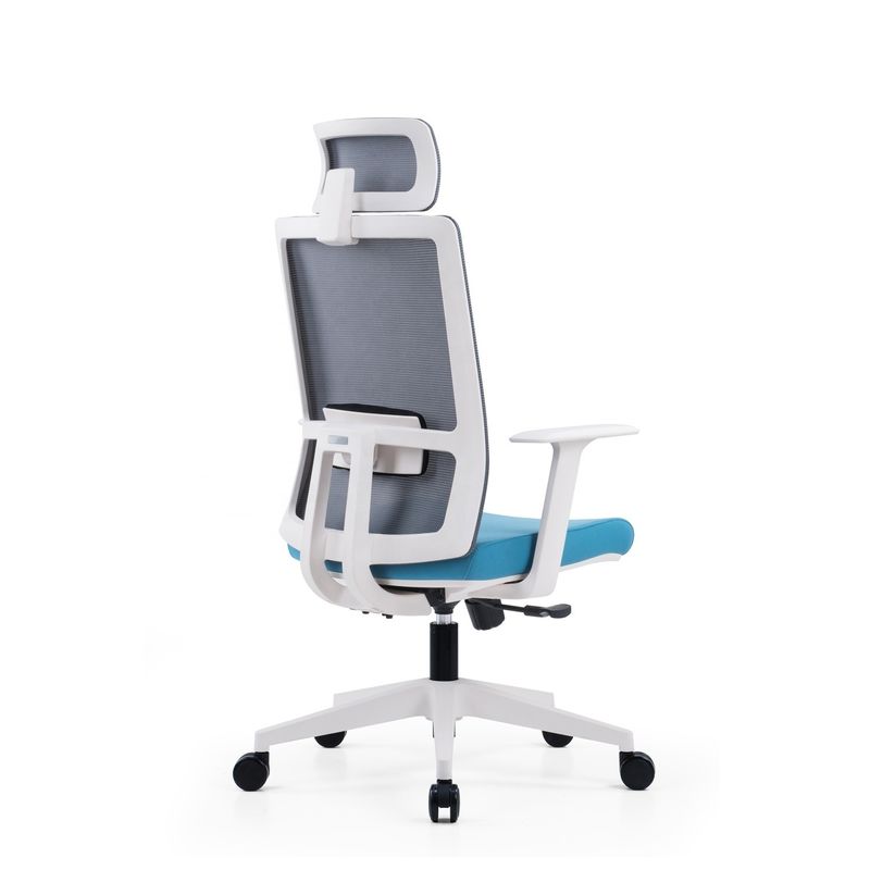 Mesa de escritório de tecido giratório cadeira de gerente branca com enxaguante 580*640*1150-1250mm