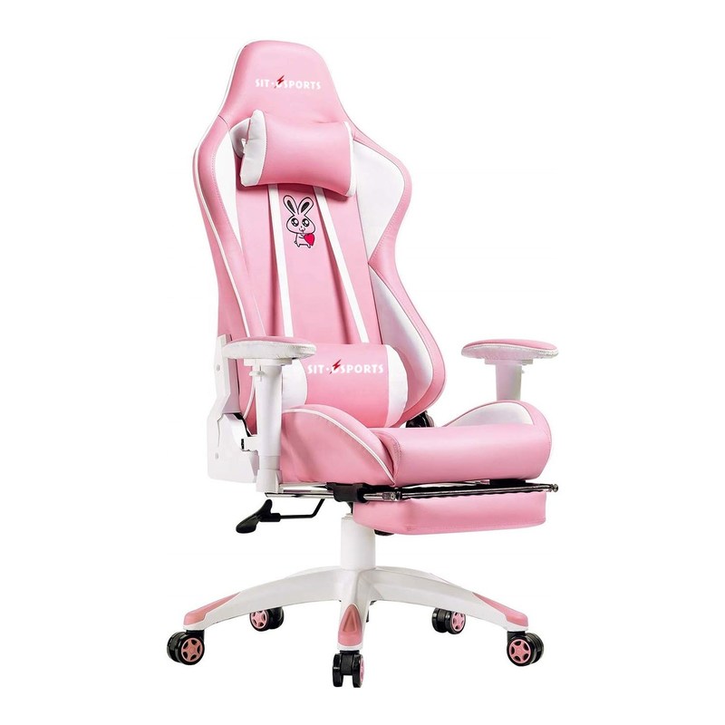 Personalize LED rosa RGB Computador PC Game Chair Gaming PU Leather Silla Gamer com apoio de braço 2D