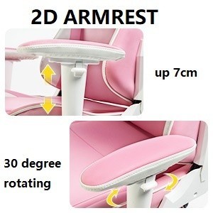 Personalize LED rosa RGB Computador PC Game Chair Gaming PU Leather Silla Gamer com apoio de braço 2D