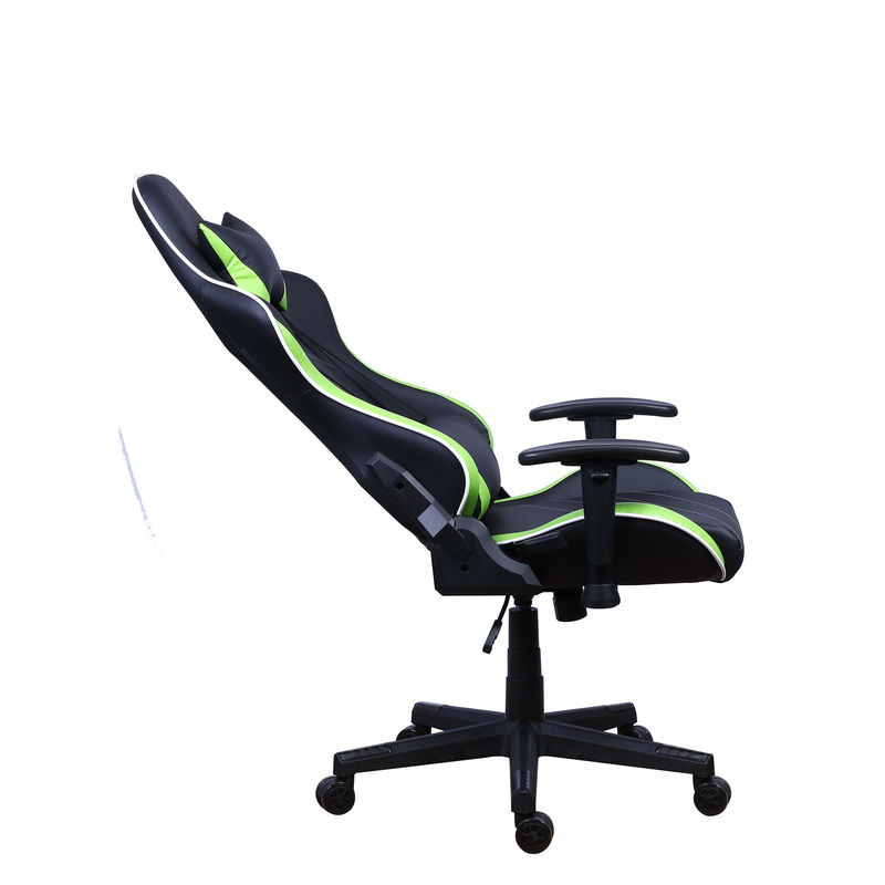 PU Castors Leather Reclining Gamer Chair com LED Light Bar Racer RGB Gaming Chair
