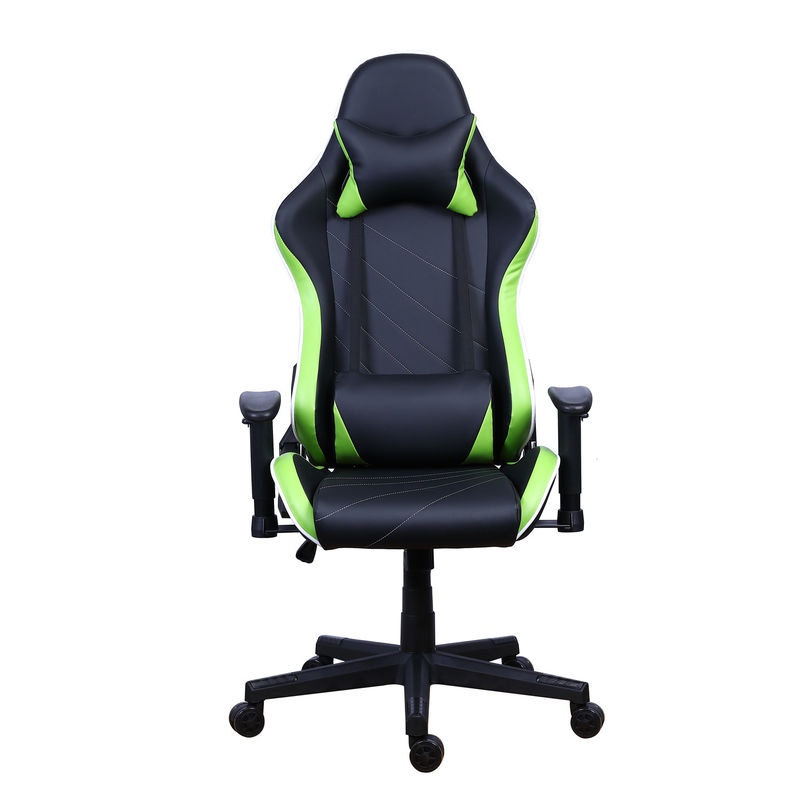PU Castors Leather Reclining Gamer Chair com LED Light Bar Racer RGB Gaming Chair