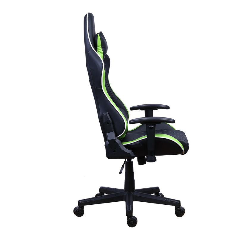 PU Castors Leather Reclining Gamer Chair com LED Light Bar Racer RGB Gaming Chair