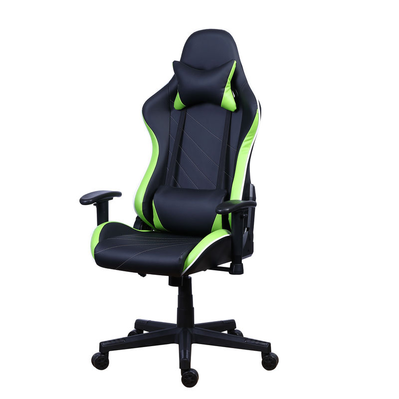 PU Castors Leather Reclining Gamer Chair com LED Light Bar Racer RGB Gaming Chair