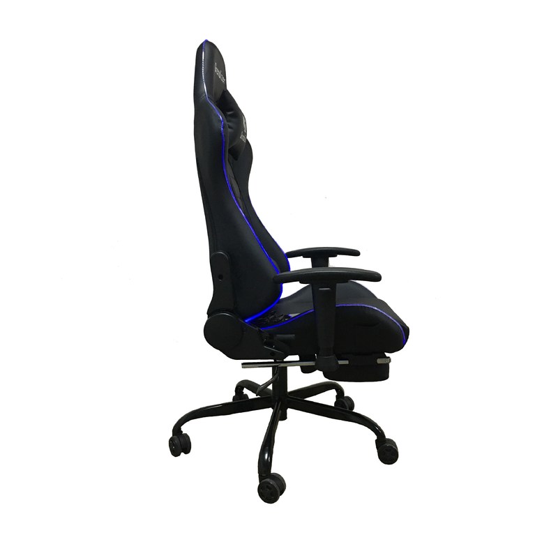 Cadeira de jogos RGB de couro sintético com função de massagem Luzes RGB e alto conforto