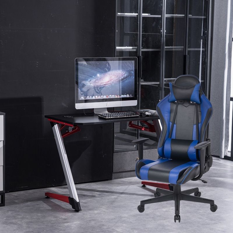 Cadeira de jogo para jogadores de corrida de couro de PVC, de trabalho direto em esportes eletrónicos, com altura ajustável
