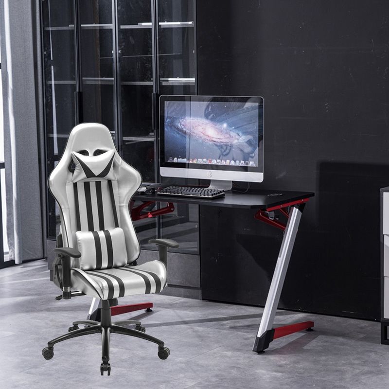 Cadeira de jogos com encosto ajustável para trabalhadores de esportes eletrónicos no escritório/apartamento/escola