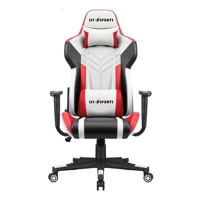Cadeira de jogo de corrida de couro PU branco profissional para uma experiência de esportes eletrônicos confortável