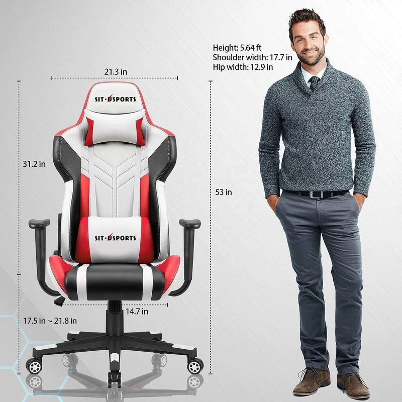 Cadeira de jogo de corrida de couro PU branco profissional para uma experiência de esportes eletrônicos confortável