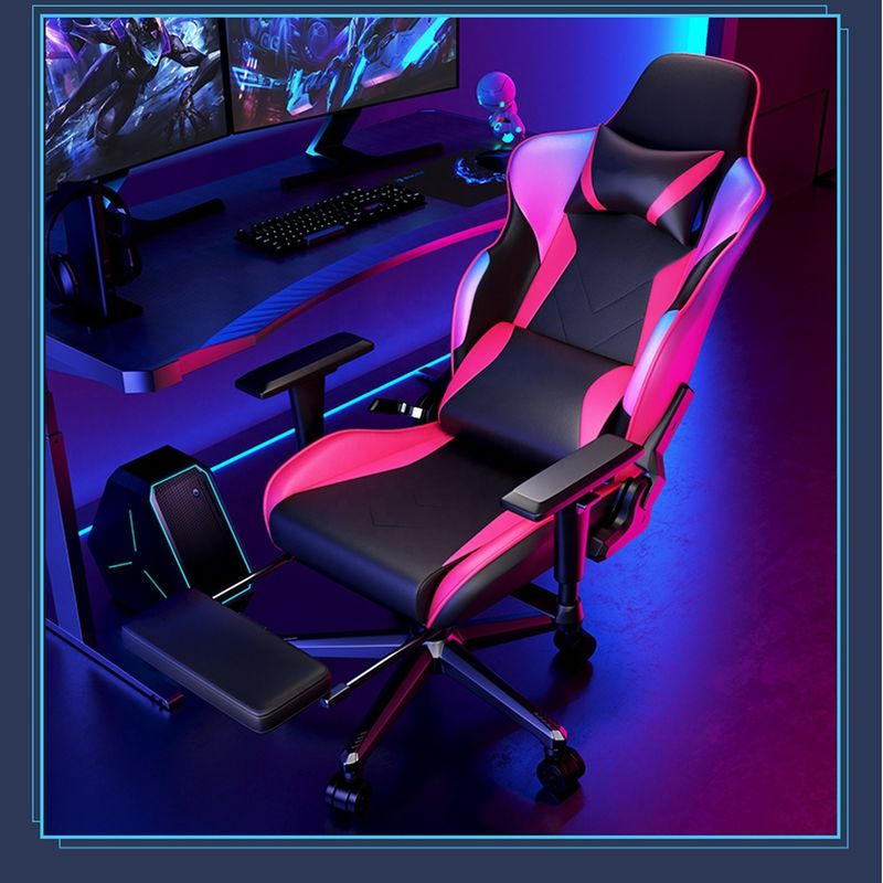 Luz fluindo e cor Luxury PU Leather Racing Gaming Chair para jogador de computador