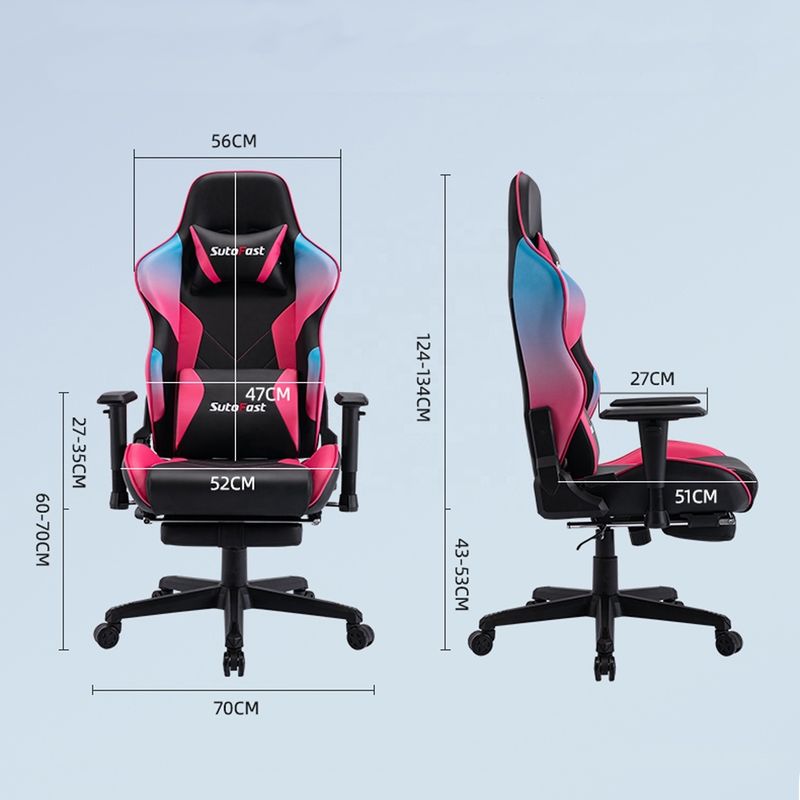 Luz fluindo e cor Luxury PU Leather Racing Gaming Chair para jogador de computador