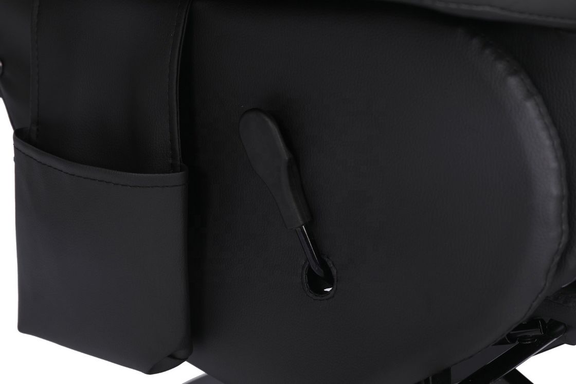 Luxo Sofá de jogos preto/azul estilo de corrida com porta-copa Iluminação LED e apoio de pés