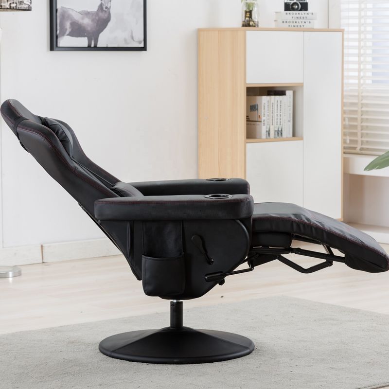 Cadeira de jogos com suporte de copo rosa estilo de corrida de couro assento ergonômico sofá giratório para casa