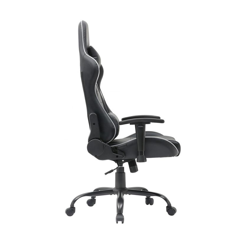 HCYZ RGB LED Light PC Gamer Chair com encosto ajustável 90-180 e função de massagem