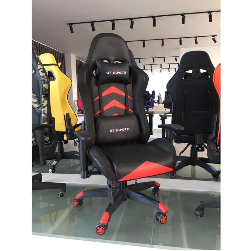Cadeira de computador LED de estilo industrial HCYZ RGB Cadeira executiva de jogos com couro PU