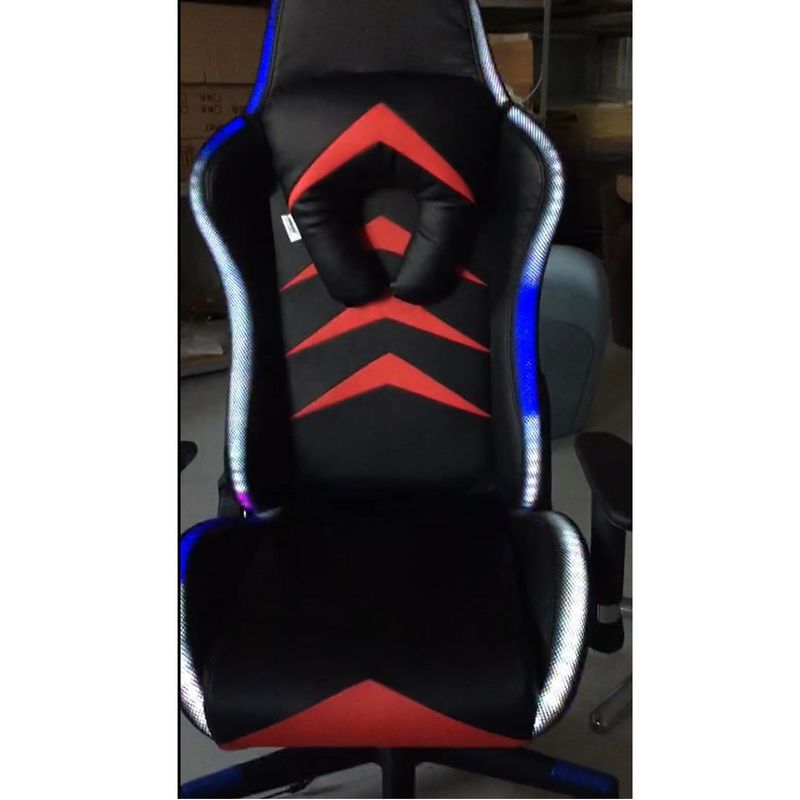 Cadeira de computador LED de estilo industrial HCYZ RGB Cadeira executiva de jogos com couro PU