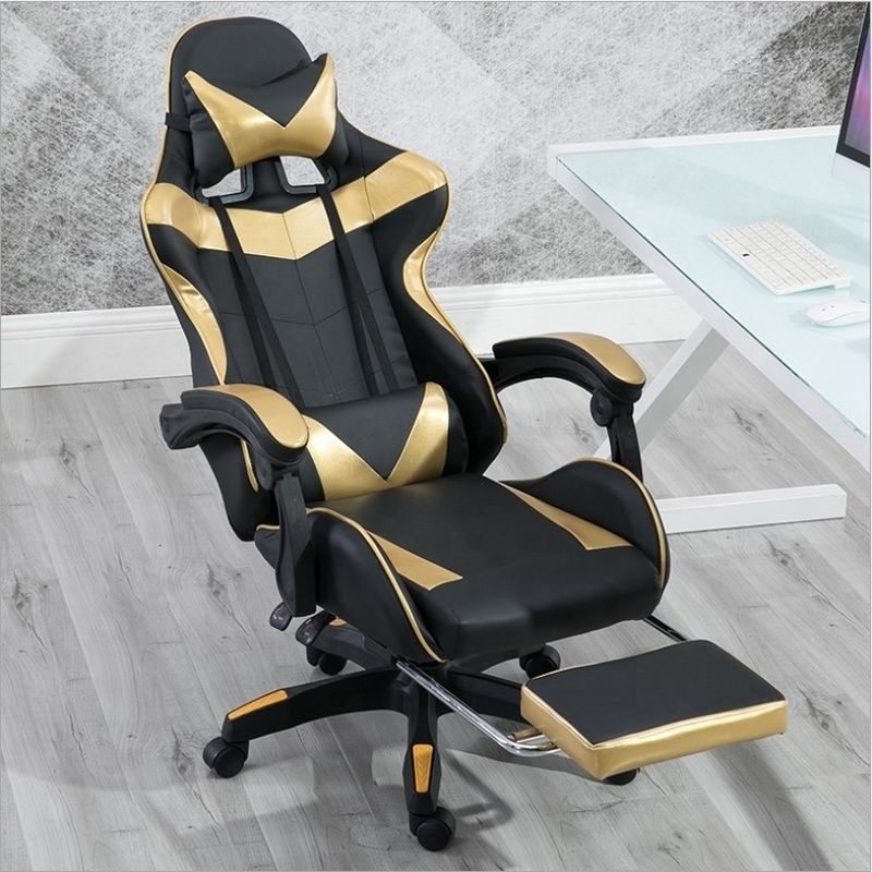 Modern Design PVC Leather Gaming Chair Backrest Ajustável 90-180 para Suporte Final