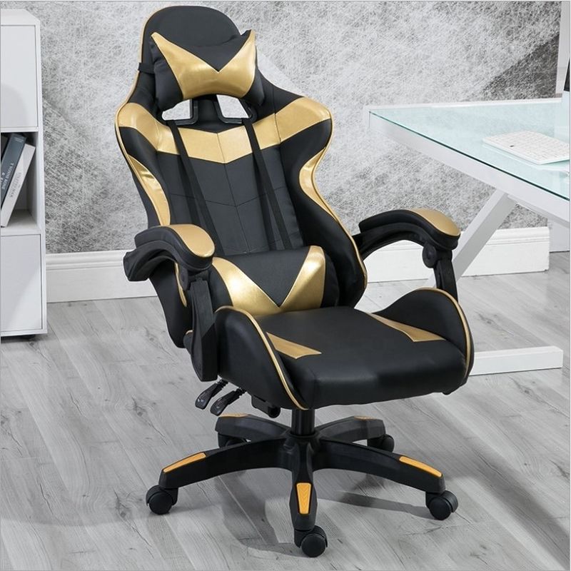 Modern Design PVC Leather Gaming Chair Backrest Ajustável 90-180 para Suporte Final